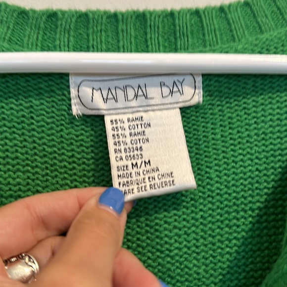 Vintage Mandal Bay Short Sleeve Knit Ladybug & Daisy Cardigan - Picture 7 of 10